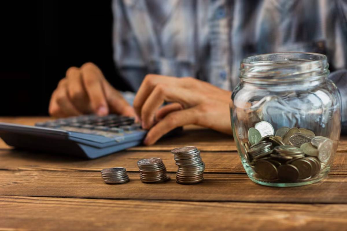a man managing his money while travelling  